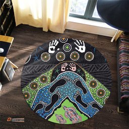 Amazing Aussie Australia Turtle���s Journey Through Dreamtime Round Rug