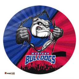 Amazing Aussie Western Bulldogs Breaking Through Fan Design Round Rug