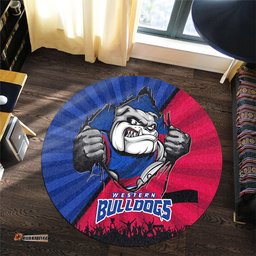 Amazing Aussie Western Bulldogs Breaking Through Fan Design Round Rug