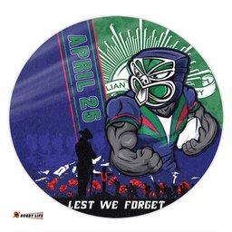 Amazing Aussie New Zealand Warriors Anzac Day Lest We Forget Strong Fighting Spirit Round Rug
