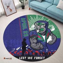Amazing Aussie New Zealand Warriors Anzac Day Lest We Forget Strong Fighting Spirit Round Rug