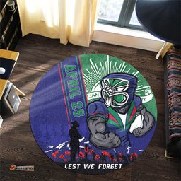 Amazing Aussie New Zealand Warriors Anzac Day Lest We Forget Strong Fighting Spirit Round Rug