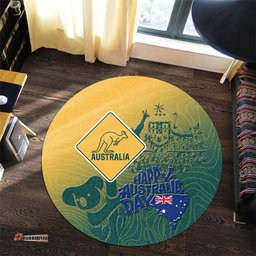 Amazing Aussie Australia Australia Day Australia Coat Of Arms Kangaroo And Koala Sign Round Rug
