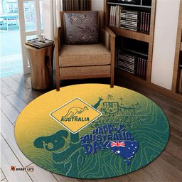 Amazing Aussie Australia Australia Day Australia Coat Of Arms Kangaroo And Koala Sign Round Rug