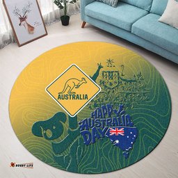 Amazing Aussie Australia Australia Day Australia Coat Of Arms Kangaroo And Koala Sign Round Rug