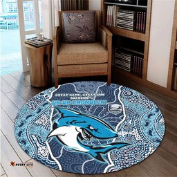 Amazing Aussie Cronulla Sutherland Sharks Grand Final Custom Custom Sharks Painting Round Rug