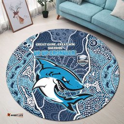 Amazing Aussie Cronulla Sutherland Sharks Grand Final Custom Custom Sharks Painting Round Rug
