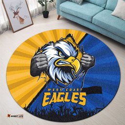Amazing Aussie West Coast Eagles Breaking Through Fan Design Round Rug