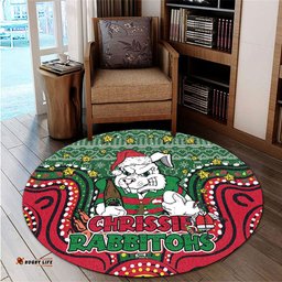 Amazing Aussie South Sydney Rabbitohs Custom Christmas Knit Patterns Vintage Jersey Ugly Round Rug
