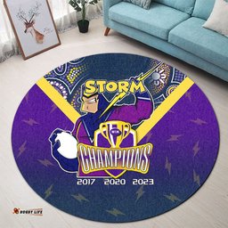 Amazing Aussie Melbourne Storm Talent Win Games But Teamwork And Intelligence Win Championships With Aboriginal Style Round Rug