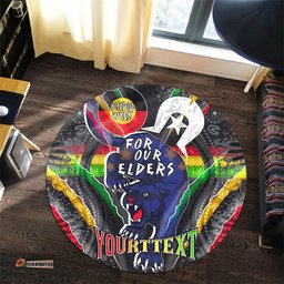 Amazing Aussie Penrith Panthers Naidoc Week Custom Penrith Panthers Naidoc Week For Our Elders Australian Indigenous Dot Art Round Rug