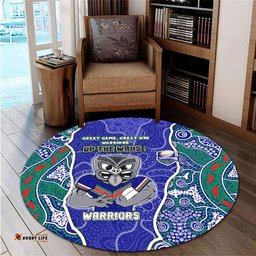 Amazing Aussie New Zealand Warriors Grand Final Custom Custom New Zealand Warriors With Contemporary Style Of Aboriginal Painting  Round Rug