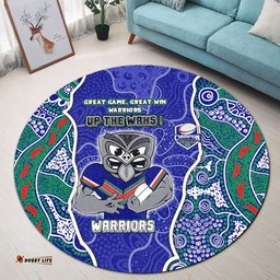 Amazing Aussie New Zealand Warriors Grand Final Custom Custom New Zealand Warriors With Contemporary Style Of Aboriginal Painting  Round Rug