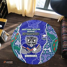 Amazing Aussie New Zealand Warriors Grand Final Custom Custom New Zealand Warriors With Contemporary Style Of Aboriginal Painting  Round Rug