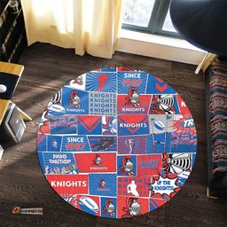 Amazing Aussie Newcastle Knights Team Of Us Die Hard Fan Supporters Comic Style Round Rug