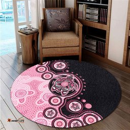 Amazing Aussie Australia Indigenous Turtle Aboriginal Dot Art Pink Round Rug