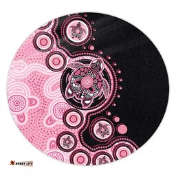 Amazing Aussie Australia Indigenous Turtle Aboriginal Dot Art Pink Round Rug