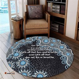 Amazing Aussie Australia Aboriginal The More You Know The Less You Need Blue Round Rug