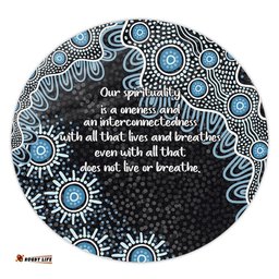 Amazing Aussie Australia Aboriginal The More You Know The Less You Need Blue Round Rug