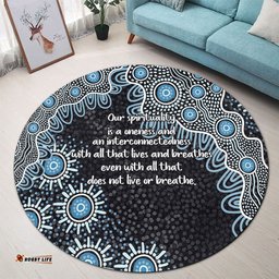 Amazing Aussie Australia Aboriginal The More You Know The Less You Need Blue Round Rug