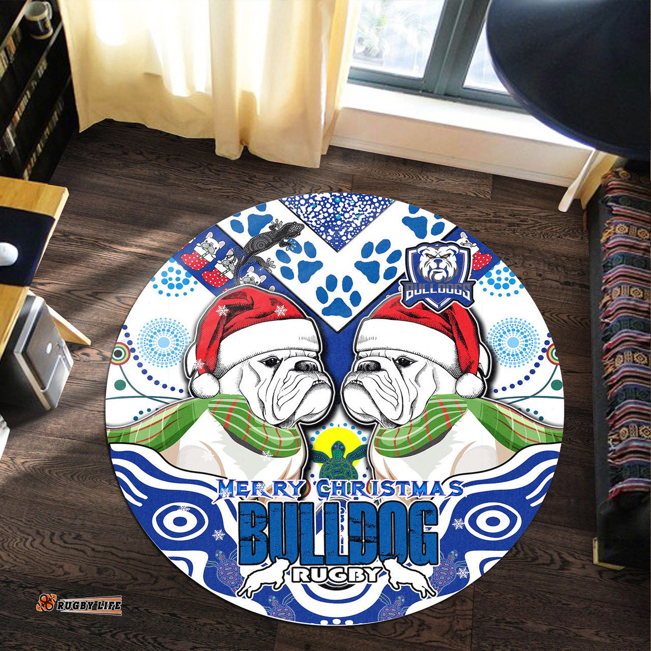 Amazing Aussie Australia Canterbury Bankstown Christmas Custom Merry Canterbury Bankstown Christmas Indigenous Round Rug