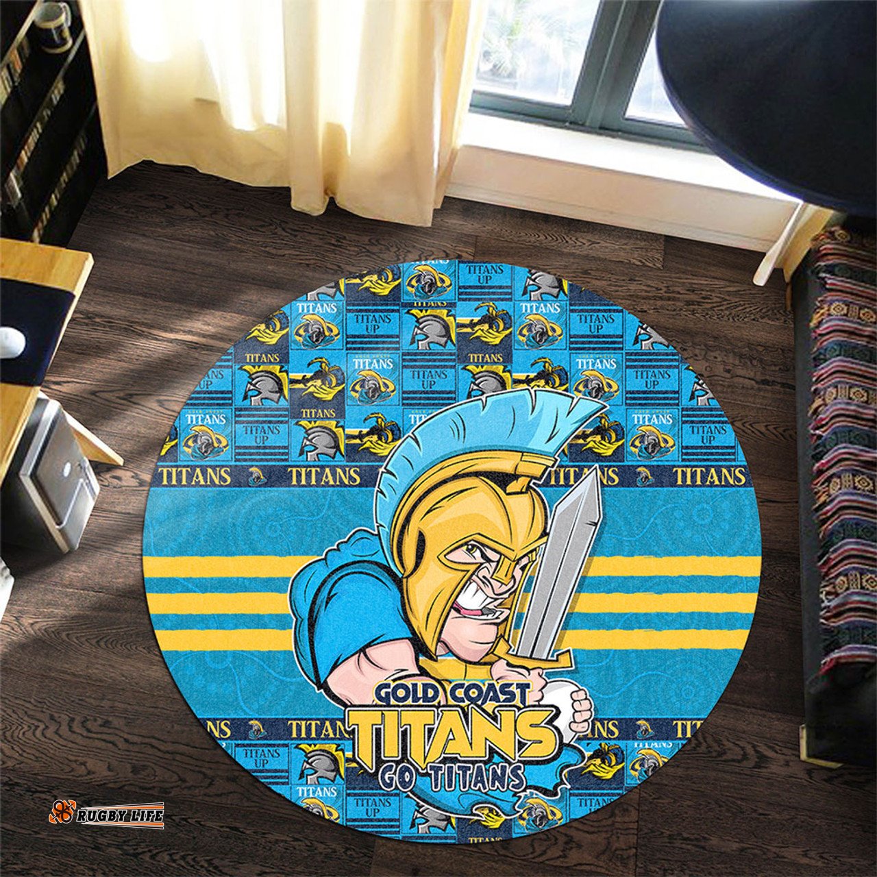 Amazing Aussie Gold Coast Titans Champion���s Pride Comic Style Round Rug