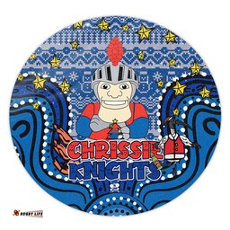 Amazing Aussie Newcastle Knights Christmas Custom Christmas Knit Patterns Vintage Jersey Ugly Round Rug