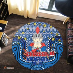 Amazing Aussie Newcastle Knights Christmas Custom Christmas Knit Patterns Vintage Jersey Ugly Round Rug