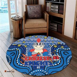 Amazing Aussie Newcastle Knights Christmas Custom Christmas Knit Patterns Vintage Jersey Ugly Round Rug