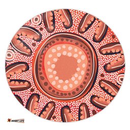 Amazing Aussie Australia Dot Painting Inspired Aboriginal Big Flower Painting With Aboriginal Dot Round Rug