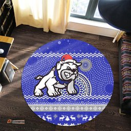 Amazing Aussie Canterbury Bankstown Bulldogs Australia Ugly Xmas With Aboriginal Patterns For Die Hard Fans Round Rug