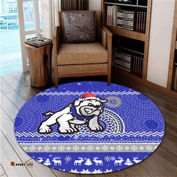 Amazing Aussie Canterbury Bankstown Bulldogs Australia Ugly Xmas With Aboriginal Patterns For Die Hard Fans Round Rug