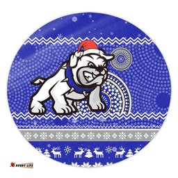 Amazing Aussie Canterbury Bankstown Bulldogs Australia Ugly Xmas With Aboriginal Patterns For Die Hard Fans Round Rug