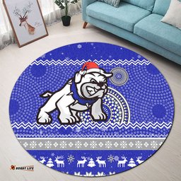 Amazing Aussie Canterbury Bankstown Bulldogs Australia Ugly Xmas With Aboriginal Patterns For Die Hard Fans Round Rug