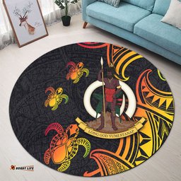 Amazing Aussie Australia South Sea Islanders Vanuatu Polynesian Reggae Tentacle Turtle Round Rug