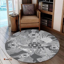 Amazing Aussie Custom Australia Aboriginal Dot Painting Black Round Rug