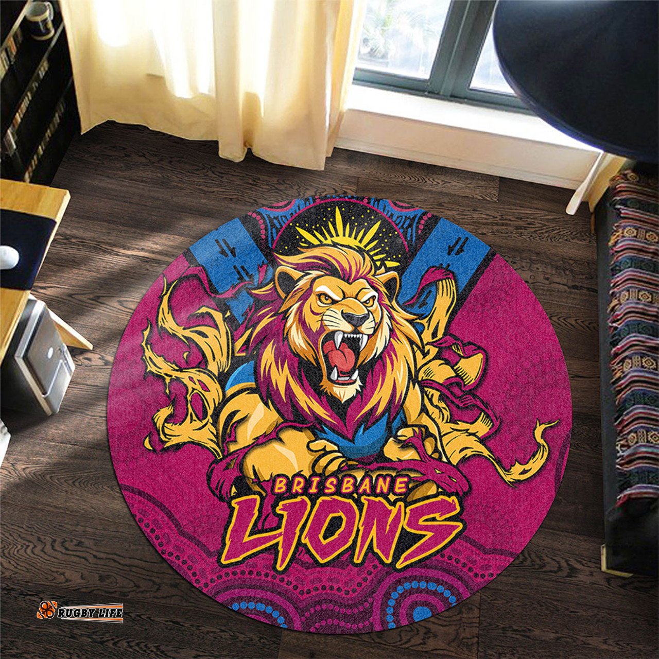 Amazing Aussie Brisbane Lions Ripped Legacy Of The Game Round Rug
