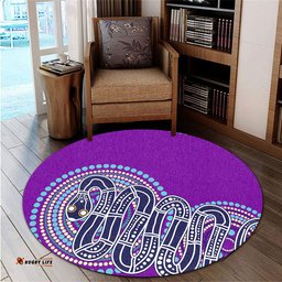 Amazing Aussie Australia Aboriginal Purple Rainbow Serpent Dreaming Inspired Round Rug
