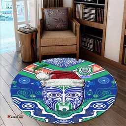 Amazing Aussie New Zealand Warriors Christmas Custom Merry New Zealand Warriors Christmas Indigenous Round Rug