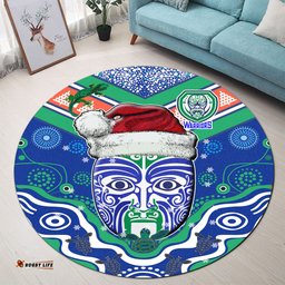 Amazing Aussie New Zealand Warriors Christmas Custom Merry New Zealand Warriors Christmas Indigenous Round Rug