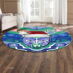 Amazing Aussie New Zealand Warriors Christmas Custom Merry New Zealand Warriors Christmas Indigenous Round Rug