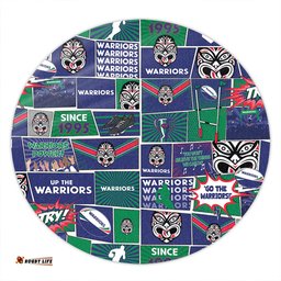Amazing Aussie New Zealand Warriors Team Of Us Die Hard Fan Supporters Comic Style Round Rug