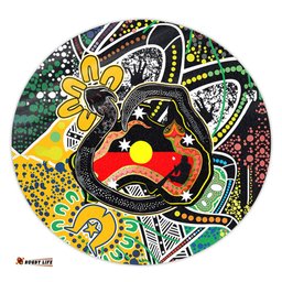 Amazing Aussie Australia Rainbow Serpent Aboriginal Dreamtime Rainbow Serpent Creates Australia Round Rug