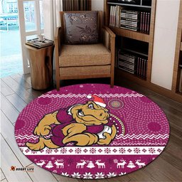 Amazing Aussie Queensland Australia Ugly Xmas With Aboriginal Patterns For Die Hard Fans Round Rug
