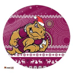 Amazing Aussie Queensland Australia Ugly Xmas With Aboriginal Patterns For Die Hard Fans Round Rug