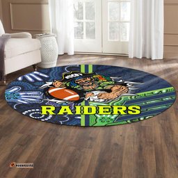 Amazing Aussie Canberra Raiders Canberra Raiders Ball Aboriginal Inspired Indigenous Sport Style Round Rug