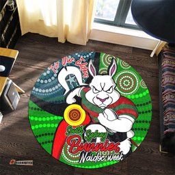 Amazing Aussie South Sydney Rabbitohs Custom Rabbitohs Bunnies Naidoc Week For Our Elders With Dot Bunnies Sport Style Round Rug