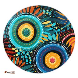 Amazing Aussie Australia Aboriginal Traditional Australian Aboriginal Native Design (Black) Ver 4 Round Rug
