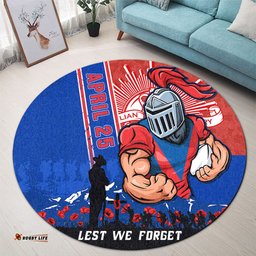 Amazing Aussie Newcastle Knights Anzac Day Lest We Forget Strong Fighting Spirit Round Rug