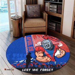 Amazing Aussie Newcastle Knights Anzac Day Lest We Forget Strong Fighting Spirit Round Rug